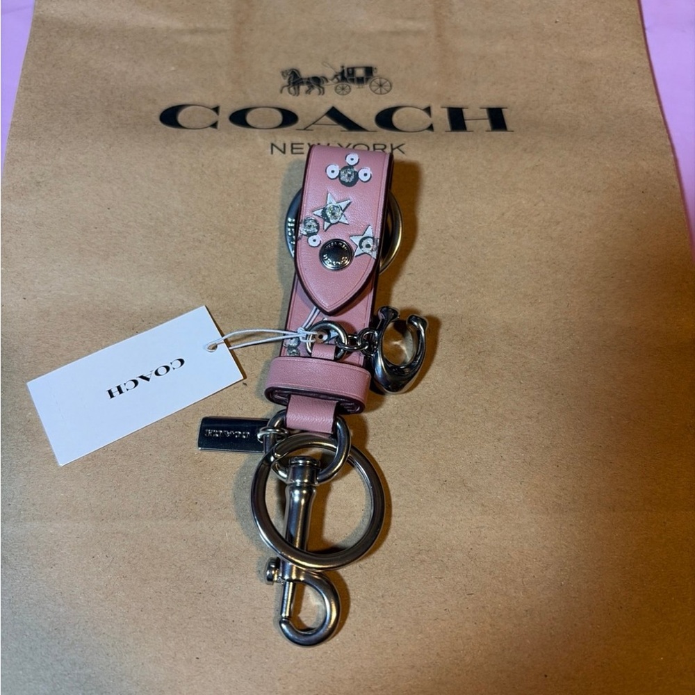 Coach Pink Key Holder charm